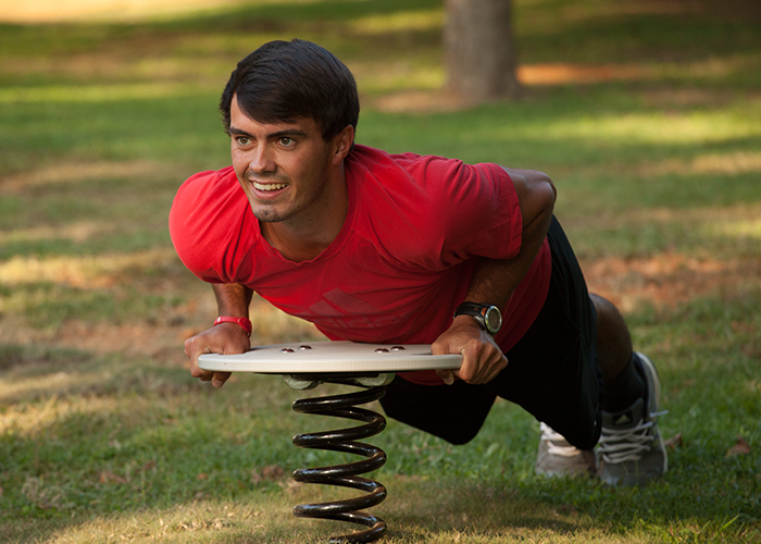 Man exercising on a Balance Board